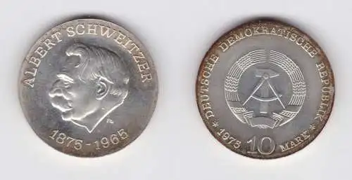 DDR Gedenk Münze 10 Mark Albert Schweitzer 1975 Stempelglanz (136627)