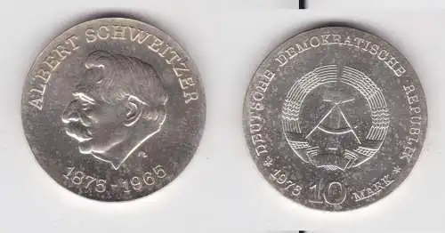 DDR Gedenk Münze 10 Mark Albert Schweitzer 1975 Stempelglanz (136774)