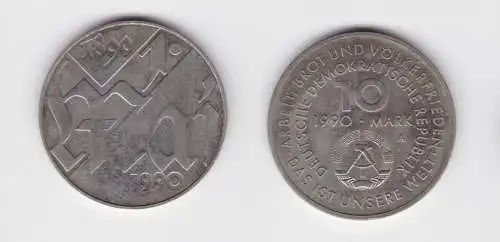 DDR Gedenk Münze 10 Mark 100.Jahre 1.Mai Feiertag 1990 vorzüglich (137070)