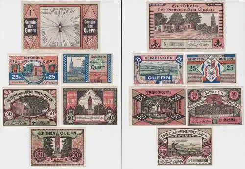 6 Banknoten Notgeld Gemeinde Quern 1921 (136498)