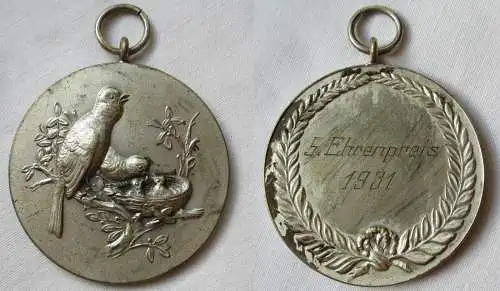 versilberte Medaille Kanarienzüchterverein 5.Preis 1931 (142400)