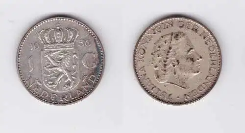 1 Gulden Silber Münze Niederlande 1956 (119487)