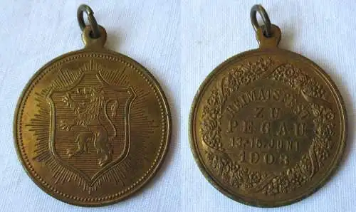 seltene Medaille Heimatfest zu Pegau 13.-15. Juni 1908, Stadtwappen (125075)