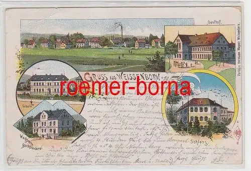 75791 Ak Lithografie Gruss aus Weissenborn Buchbinderei, Gasthof usw. 1900