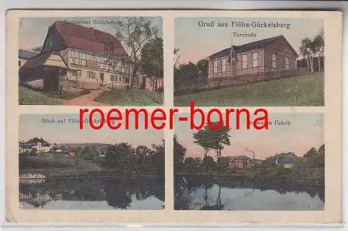 74815 Mehrbild Ak Gruß aus Flöha Gückelsberg Restaurant Schicketanz usw. um 1910