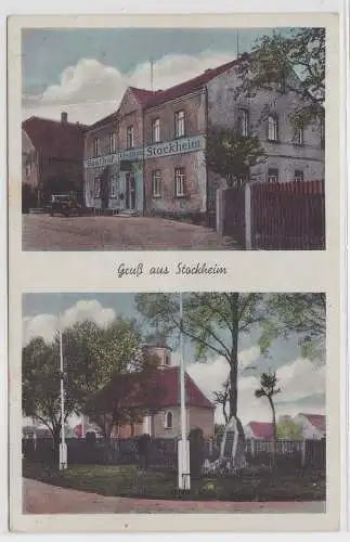 94548 Mehrbild Ak Gruß aus Stockheim Gasthof, Kirche, Kriegerdenkmal 1941