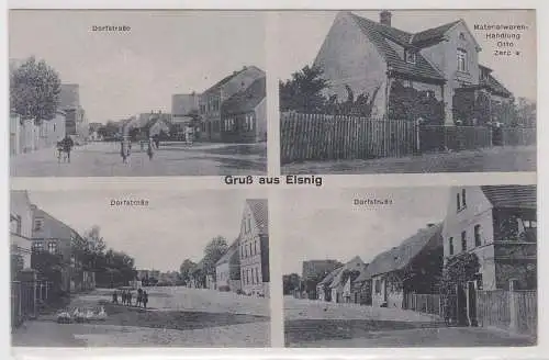 92609 Mehrbild Ak Gruß aus Elsnig Materialwarenhandlung usw. um 1920