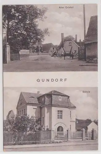 96497 Reklame Ak Gundorf alter Ortsteil, Schule um 1930