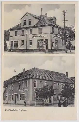 10649 Ak Neulußheim i. Baden - Lebensmittelhaus Gasthaus zum Adler, um 1920