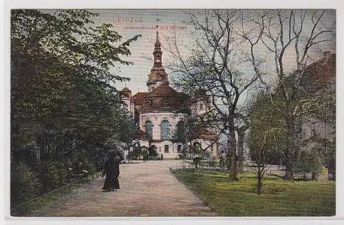 63039 Leipzig - Partie an der Johanneskirche und Anlagen um 1900