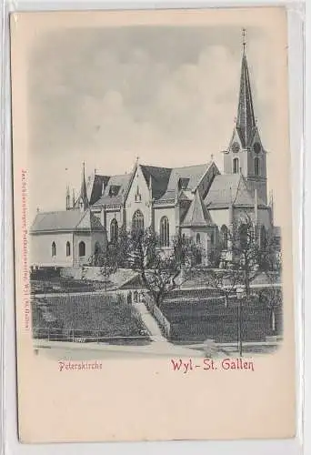 92614 Präge Ak Wyl - St. Gallen, Schweiz, Peterskirche, um 1900