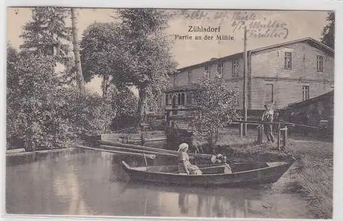 23232 Ak Zühlsdorf, Partie an der Mühle mit Teich, Totalansicht, 1926