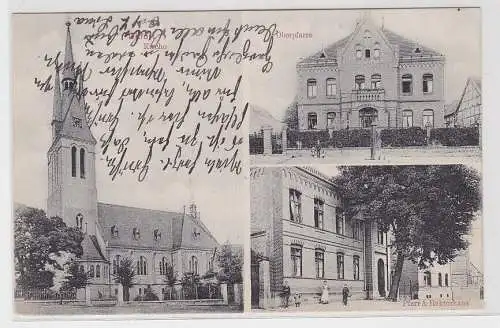 94306 Mehrbild Ak Ditfurt - Kirche, Oberpfarre, Pfarr & Rektorhaus, um 1930