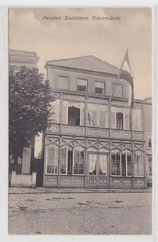 63390 Ak Travemünde - Pension Sootmann, Gebäudeansicht - um 1920