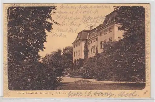 67091 Ak Park Knauthain b. Leipzig - Blick auf das Schloss 1908