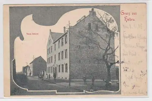 18889 Ak Gruß aus Helbra, Gebäudeansicht der neuen Schule, 1905