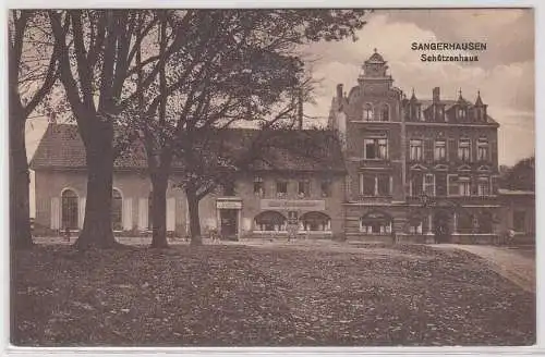 46319 Ak Sangerhausen, Gebäudeansicht Schützenhaus, Cafe, um 1920