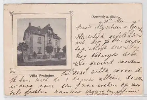 02370 Ak Benrath a. Rhein, Villa Frohsinn Gebäudeansicht, 1904