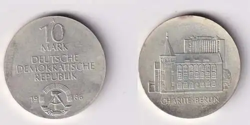 DDR Gedenk Münze 10 Mark Charité Berlin 1986 Stgl. (167447)