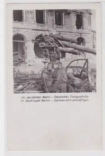 908195 Foto im zerstörten Berlin - Deutsches Flakgeschütz um 1940