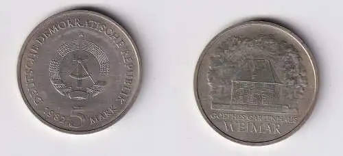 DDR Gedenk Münze 5 Mark Weimar Goethes Gartenhaus 1982 (167445)