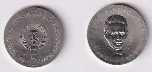 DDR Gedenk Münze 5 Mark Kurt Tucholsky 1990 Stempelglanz (167513)