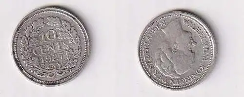 10 Cent Silber Münze Niederlande 1927 ss+ (166807)