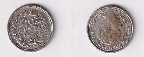 10 Cent Silber Münze Niederlande 1936 ss+ (166847)