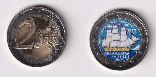 2 Euro Farb-Münze Estland 2020 200. Jahre der Entdeckung der Antarktis (166503)
