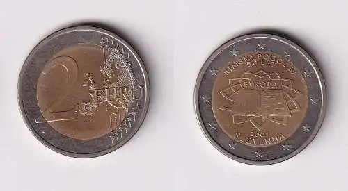 2 Euro Bi-Metall Münze Slowenien 2007 römische Verträge Stgl. (166460)