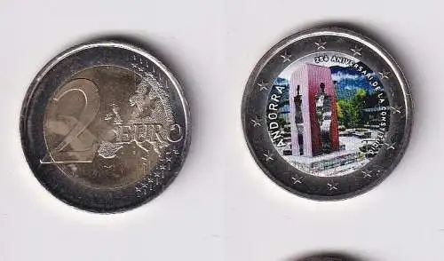 Andorra 2 Euro Gedenk Farbmünze 2018 25. Jahrestag der Verfassung Stgl. (166170)