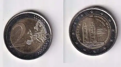 Andorra 2 Euro Gedenkmünze 2018 25. Jahrestag der Verfassung Stgl. (166113)