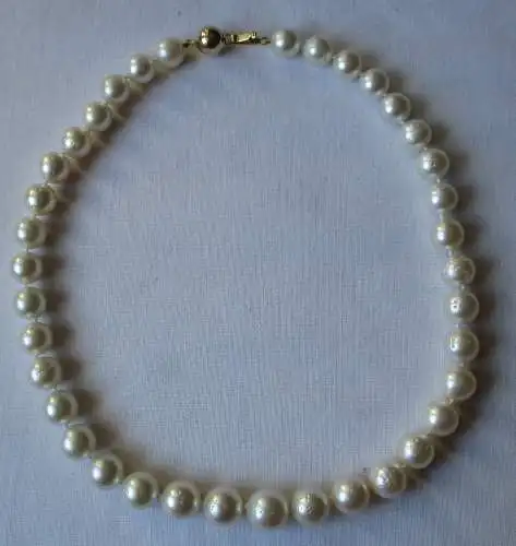 Perlenkette Halskette Verschluss 14 Karat 585 Gold Südsee Zuchtperlen (111510)