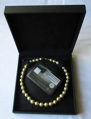 Perlenkette Halskette Verschluss 14 Karat 585 Gold Südsee Zuchtperlen (117592)