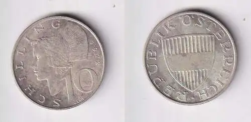 10 Schilling Silber Münze Österreich 1972 f.vz (160933)