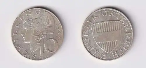 10 Schilling Silber Münze Österreich 1967 ss+ (166213)