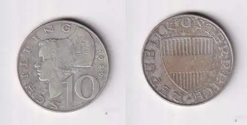 10 Schilling Silber Münze Österreich 1959 ss (166550)