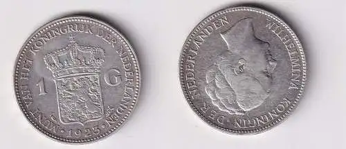 1/2 Gulden Silber Münze Niederlande 1929 Wilhelmina 1923 ss+ (166299)