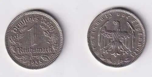 1 Mark Nickel Münze III.Reich 1935 J Jäger Nr. 354 f.vz (166769)