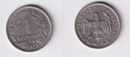 1 Mark Nickel Münze III.Reich 1937 A Jäger Nr. 354 vz (166489)