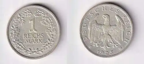1 Reichsmark Silber Münze Weimarer Republik 1925 A f.vz (166304)