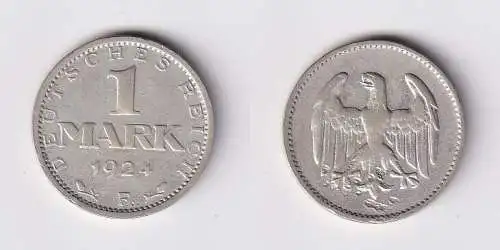 1 Reichsmark Silber Münze Weimarer Republik 1924 F f.ss (166576)