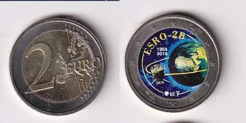 2 Euro Bi-Metall Farbmünze Belgien 2018 50. Jahrestag des Starts des Sa (166226)