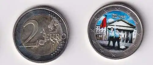 2 Euro Bi-Metall Farbmünze Belgien 2018 50 Jahre Maiaufstände (166261)