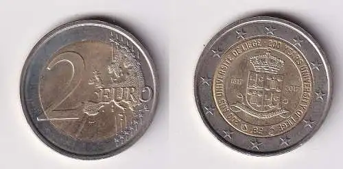 2 Euro Bi-Metall Münze Belgien 2017 200 Jahre Universität Lüttich (166552)