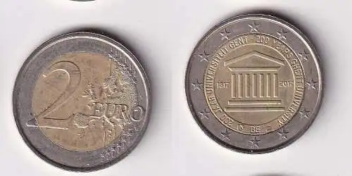 2 Euro Bi-Metall Münze Belgien 2017 200 Jahre Universität Gent (162556)
