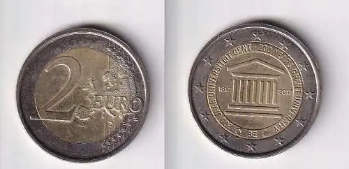 2 Euro Bi-Metall Münze Belgien 2017 200 Jahre Universität Gent (166264)