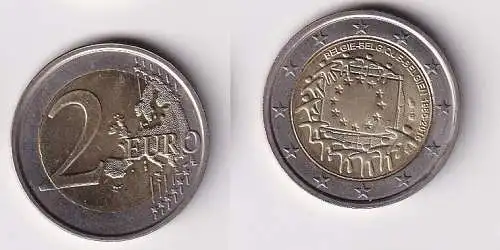2 Euro Bi-Metall Münze Belgien 2015 30 Jahre Europaflagge (166186)