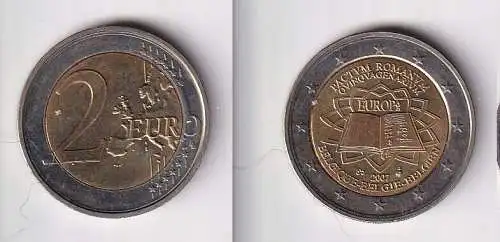 2 Euro Bi-Metall Münze Belgien 2007 römische Verträge (166102)
