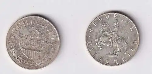 5 Schilling Silber Münze Österreich 1962 f.vz (166155)